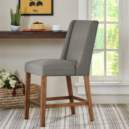 MADISON PARK Brody Wing Counter Stool, Grey FPF20-0551